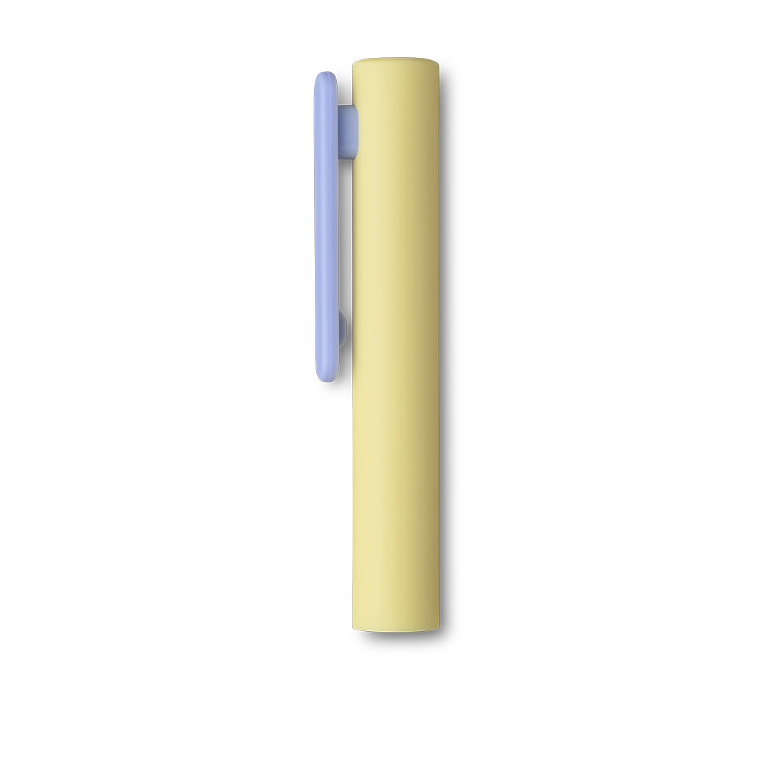 Pen Rear Yellow with Lavender clip